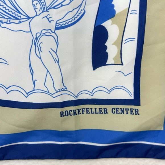 New York Rockefeller Center Square Scarf Iconic Statues Art Deco Prometheus Rare - Picture 8 of 12
